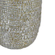 Jenna Decorative Vase with Brick-Like Patterns | Silver Textured Resin