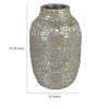 Jenna Decorative Vase with Brick-Like Patterns | Silver Textured Resin