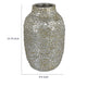 Jenna Decorative Vase with Brick-Like Patterns | Silver Textured Resin