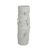 Moona Modern Vase with Sculpted Raised Details | White Textured Ceramic