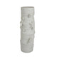 Moona Modern Vase with Sculpted Raised Details | White Textured Ceramic