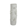 Moona Modern Vase with Sculpted Raised Details | White Textured Ceramic