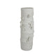 Moona Modern Vase with Sculpted Raised Details | White Textured Ceramic