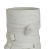 Moona Modern Vase with Sculpted Raised Details | White Textured Ceramic
