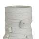 Moona Modern Vase with Sculpted Raised Details | White Textured Ceramic