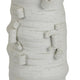 Moona Modern Vase with Sculpted Raised Details | White Textured Ceramic