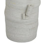 Moona Modern Vase with Sculpted Raised Details | White Textured Ceramic