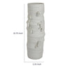 Moona Modern Vase with Sculpted Raised Details | White Textured Ceramic