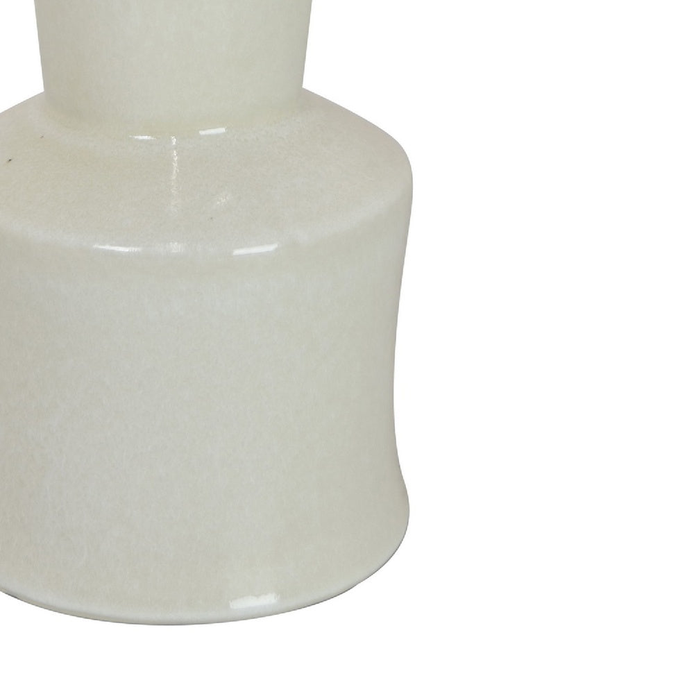 Ginny Decorative Vase with Slender Neck | Glossy White Ceramic 16"