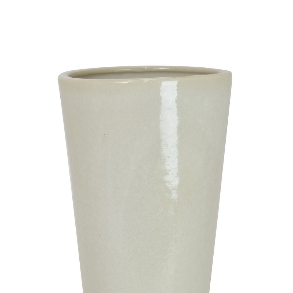 Ginny Decorative Vase with Slender Neck | Glossy White Ceramic 16"