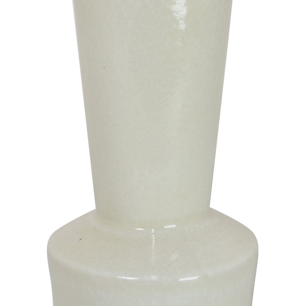 Ginny Decorative Vase with Slender Neck | Glossy White Ceramic 16"