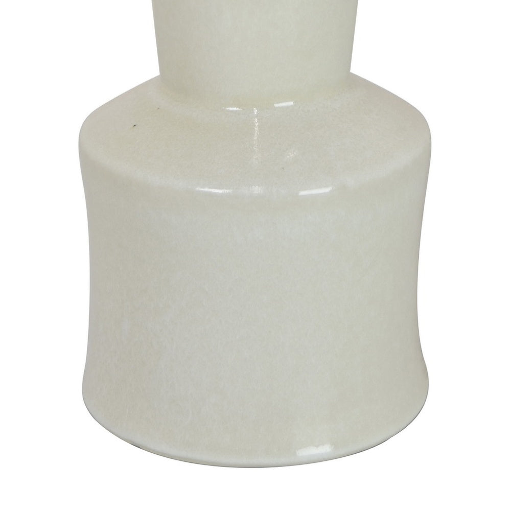 Ginny Decorative Vase with Slender Neck | Glossy White Ceramic 16"