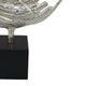 Steve Abstract Ring Sculpture with Black Pedestal St& | Textured Silver