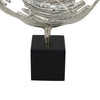 Steve Abstract Ring Sculpture with Black Pedestal St& | Textured Silver
