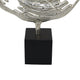 Steve Abstract Ring Sculpture with Black Pedestal St& | Textured Silver