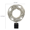 Steve Abstract Ring Sculpture with Black Pedestal St& | Textured Silver