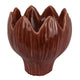 Siena Decorative Planter with Petal Edge Design | Red Ceramic 10"