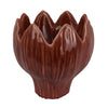 Siena Decorative Planter with Petal Edge Design | Red Ceramic 10"