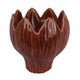 Siena Decorative Planter with Petal Edge Design | Red Ceramic 10"