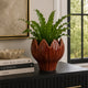 Siena Decorative Planter with Petal Edge Design | Red Ceramic 10"