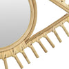 Greta Eye-Shaped Wall-Mounted Mirror | Sunburst Frame | Natural Fiber