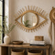 Greta Eye-Shaped Wall-Mounted Mirror | Sunburst Frame | Natural Fiber