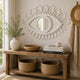 Davie Eye-Shaped Wall Mirror with Loop Details | White Natural Fiber