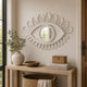 Davie Eye-Shaped Wall Mirror with Loop Details | White Natural Fiber
