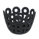 Laura Round Bowl with Circular Cutout Patterns | Black Ceramic 11"