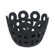 Laura Round Bowl with Circular Cutout Patterns | Black Ceramic 11"