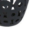 Laura Round Bowl with Circular Cutout Patterns | Black Ceramic 11"