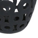 Laura Round Bowl with Circular Cutout Patterns | Black Ceramic 11"