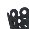 Laura Round Bowl with Circular Cutout Patterns | Black Ceramic 11"