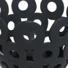 Laura Round Bowl with Circular Cutout Patterns | Black Ceramic 11"