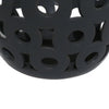Laura Round Bowl with Circular Cutout Patterns | Black Ceramic 11"