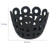 Laura Round Bowl with Circular Cutout Patterns | Black Ceramic 11"