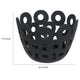 Laura Round Bowl with Circular Cutout Patterns | Black Ceramic 11"