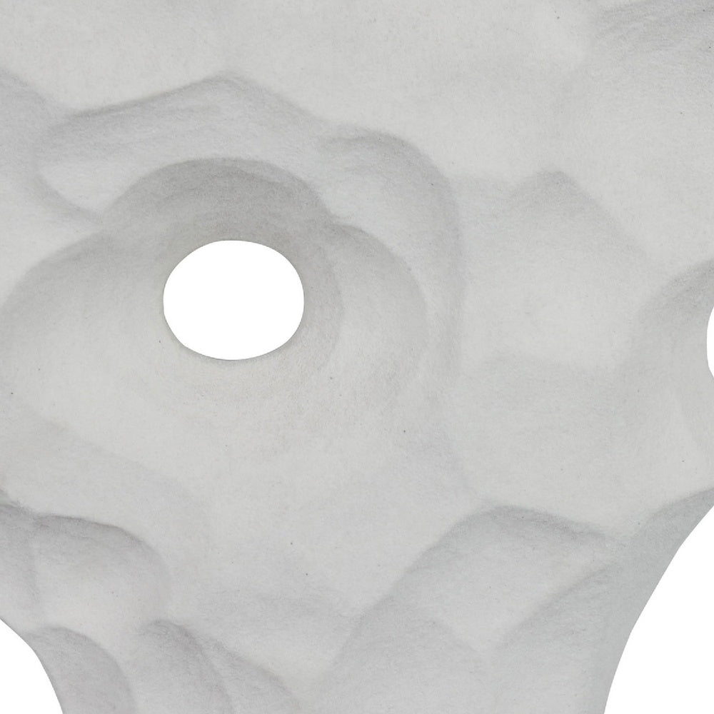 Joel Abstract Sculpted Vase with Textured Organic Form | White Ceramic 15"