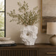 Joel Abstract Sculpted Vase with Textured Organic Form | White Ceramic 15"