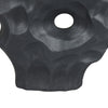 Joel Abstract Sculpted Vase with Textured Organic Form | Black Ceramic 15"