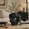 Joel Abstract Sculpted Vase with Textured Organic Form | Black Ceramic 15"