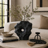 Joel Abstract Sculpted Vase with Textured Organic Form | Black Ceramic 15"