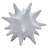 Xyla Decorative Orb with Spiked Starburst Patterns | White Resin 8"