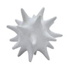 Xyla Decorative Orb with Spiked Starburst Patterns | White Resin 8"
