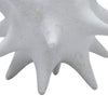 Xyla Decorative Orb with Spiked Starburst Patterns | White Resin 8"