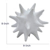 Xyla Decorative Orb with Spiked Starburst Patterns | White Resin 8"