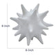 Xyla Decorative Orb with Spiked Starburst Patterns | White Resin 8"