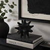 Noah Decorative Orb Sculpture with Spiked Details | Black Resin 8"