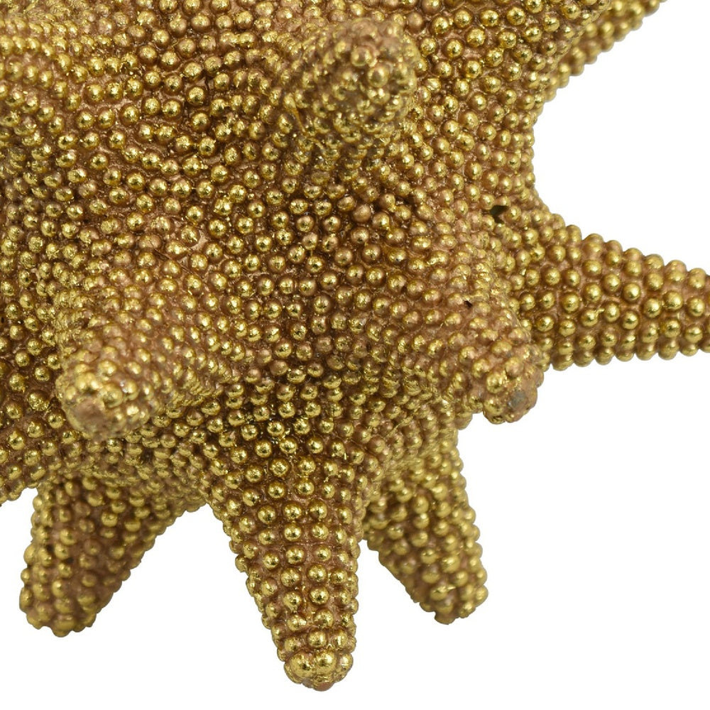 Noah Decorative Orb Sculpture with Spiked Details | Gold Resin 8"