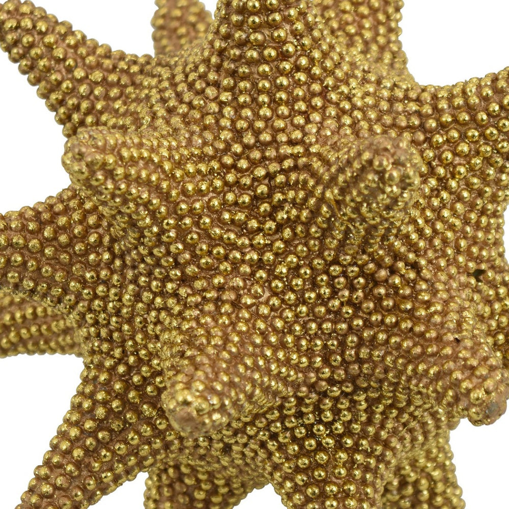 Noah Decorative Orb Sculpture with Spiked Details | Gold Resin 8"